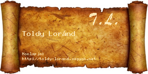 Toldy Loránd névjegykártya